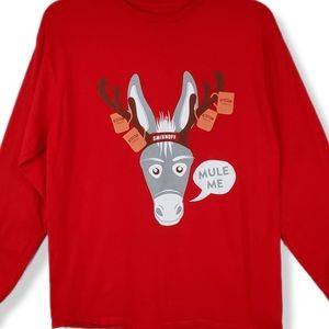 Smirnoff Moscow Mule Drink Cocktail Long Sleeve T Shirt Top Size L Mens Red